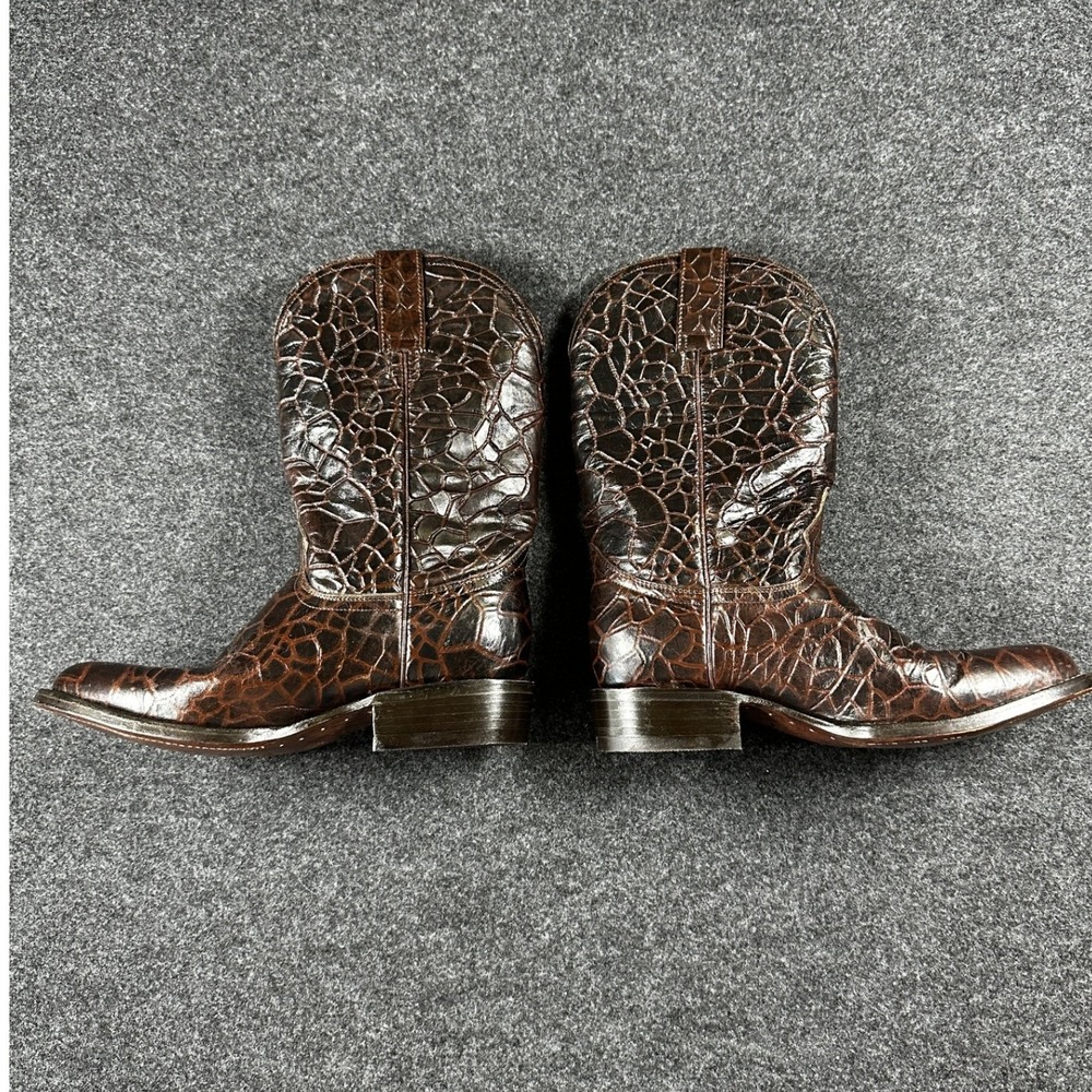 Don Julio Mens Brown Sea Turtle Print Leather Cowboy Western Boots Sz 26 Mexico